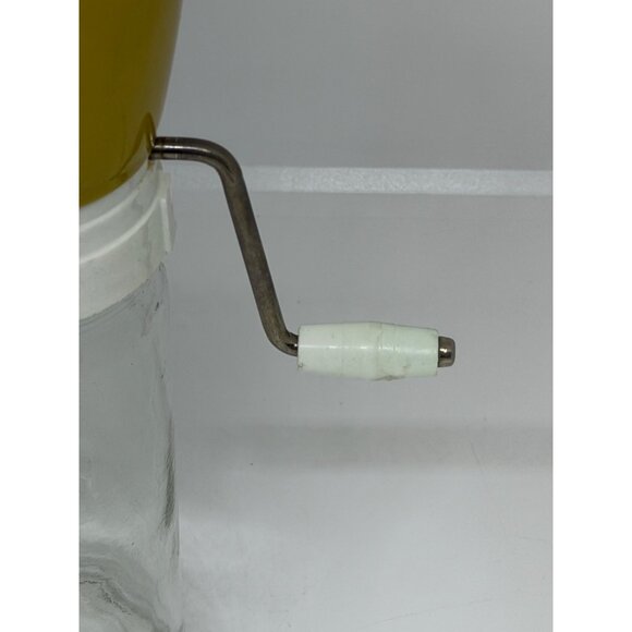 VTG 1960s Federal Yellow Glass Nut Spice Food Chopper Grinder 7.5" MCM - Picture 3 of 7